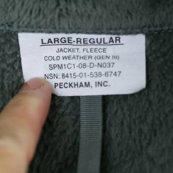 ECWS Army Issue Green Jacket Fleece Gen 3 Full Zip Mock Neck Size Large Men's - Picture 3 of 3